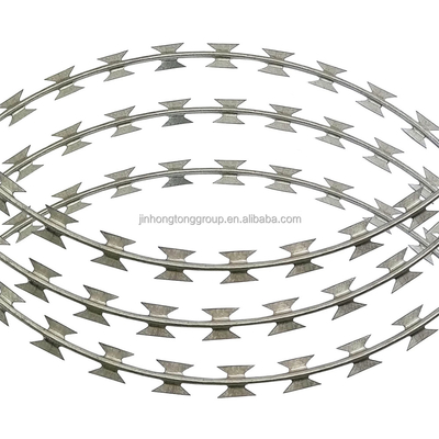 2.5±0.1 мм Диаметр коренной проволоки. BTO22 Roll Hot Dip Galvanized Razor Barbed Wire для ограждения