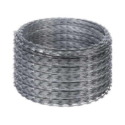 500м Быстрое поставление Concertina Razor Barbed Wire Roll в Алжире с BTO22 Barb Ширина 15±1 мм и толщина 0,45±0,05 мм