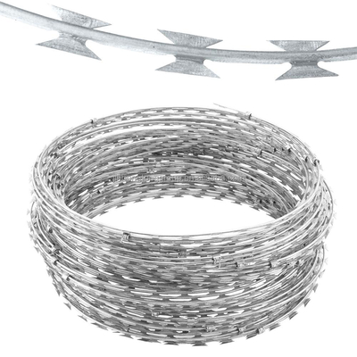 Горяче погруженный оцинкованный CBT65 BTO30 BTO-22 Roll Concertina Double Strand Razor Blade Barbed Wire для ограждения тюремной сетки